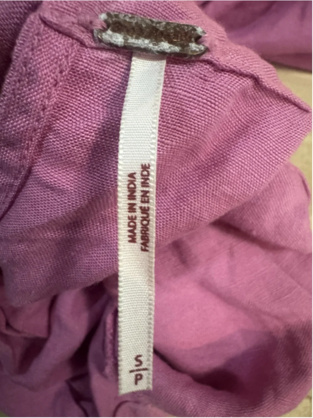 Free People Pink Orchid Linen Mini Olivia Babydoll Dress S
